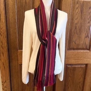 Coldwater Creek Striped Knit Multicolor Scarf NWT